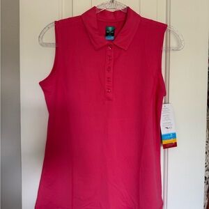 Pink Sleeveless Golf Polo Shirt - New w/Tags